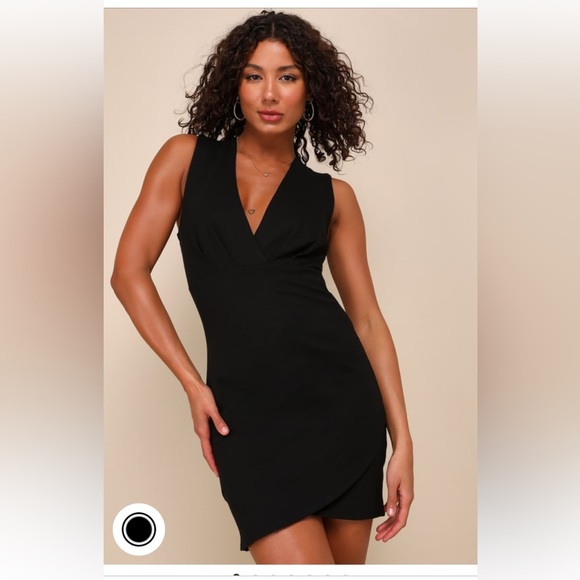 Cocktail Hour Black Sleeveless Tulip Mini Dress - Picture 2 of 2